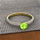 2 - Serina Classic Round Peridot and Diamond 3 Row Micro Pave Shank Engagement Ring 