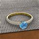 2 - Serina Classic Round Blue Topaz and Diamond 3 Row Micro Pave Shank Engagement Ring 