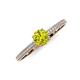 3 - Serina Classic Round Yellow and White Diamond 3 Row Micro Pave Shank Engagement Ring 