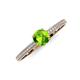 3 - Serina Classic Round Peridot and Diamond 3 Row Micro Pave Shank Engagement Ring 