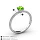 4 - Serina Classic Round Peridot and Diamond 3 Row Micro Pave Shank Engagement Ring 