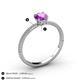 4 - Serina Classic Round Amethyst and Diamond 3 Row Micro Pave Shank Engagement Ring 
