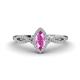 1 - Samara Rainbow Marquise Cut Pink Sapphire and Round Diamond Infinity Halo Engagement Ring 