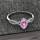 2 - Samara Rainbow Marquise Cut Pink Sapphire and Round Diamond Infinity Halo Engagement Ring 