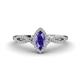 1 - Samara Rainbow Marquise Cut Iolite and Round Diamond Infinity Halo Engagement Ring 