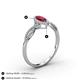 4 - Samara Rainbow Marquise Cut Ruby and Round Diamond Infinity Halo Engagement Ring 