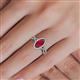 5 - Samara Rainbow Marquise Cut Ruby and Round Diamond Infinity Halo Engagement Ring 