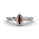 1 - Samara Rainbow Marquise Cut Smoky Quartz and Round Diamond Infinity Halo Engagement Ring 
