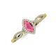3 - Samara Rainbow Marquise Cut Pink Tourmaline and Round Diamond Infinity Halo Engagement Ring 