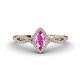 1 - Samara Rainbow Marquise Cut Pink Sapphire and Round Diamond Infinity Halo Engagement Ring 