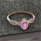 2 - Samara Rainbow Marquise Cut Pink Sapphire and Round Diamond Infinity Halo Engagement Ring 