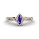 1 - Samara Rainbow Marquise Cut Iolite and Round Diamond Infinity Halo Engagement Ring 