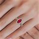 5 - Samara Rainbow Marquise Cut Ruby and Round Diamond Infinity Halo Engagement Ring 