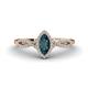 1 - Samara Rainbow Marquise Cut London Blue Topaz and Round Diamond Infinity Halo Engagement Ring 