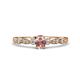 1 - Kiara 0.60 ctw Morganite Oval Shape (6x4 mm) Solitaire Plus accented Natural Diamond Engagement Ring 