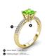4 - Serina Classic Princess Cut Peridot and Round Diamond 3 Row Micro Pave Shank Engagement Ring 
