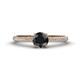 1 - Serina Classic Round Black Diamond and White Lab Grown Diamond 3 Row Micro Pave Shank Engagement Ring 