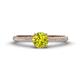 1 - Serina Classic Round Yellow Diamond and White Lab Grown Diamond 3 Row Micro Pave Shank Engagement Ring 