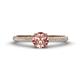 1 - Serina Classic Round Morganite and Lab Grown Diamond 3 Row Micro Pave Shank Engagement Ring 