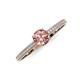 3 - Serina Classic Round Morganite and Lab Grown Diamond 3 Row Micro Pave Shank Engagement Ring 
