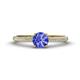 1 - Serina Classic Round Tanzanite and Lab Grown Diamond 3 Row Micro Pave Shank Engagement Ring 