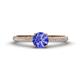 1 - Serina Classic Round Tanzanite and Lab Grown Diamond 3 Row Micro Pave Shank Engagement Ring 