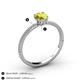 4 - Serina Classic Round Yellow Diamond and White Lab Grown Diamond 3 Row Micro Pave Shank Engagement Ring 