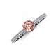 3 - Serina Classic Round Morganite and Lab Grown Diamond 3 Row Micro Pave Shank Engagement Ring 
