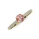 3 - Serina Classic Round Morganite and Lab Grown Diamond 3 Row Micro Pave Shank Engagement Ring 