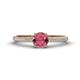 1 - Serina Classic Round Rhodolite Garnet and Lab Grown Diamond 3 Row Micro Pave Shank Engagement Ring 