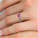 5 - Daisy Classic Round Pink Tourmaline and Lab Grown Diamond Floral Engraved Engagement Ring 