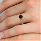 5 - Daisy Classic Round Red Garnet and Lab Grown Diamond Floral Engraved Engagement Ring 
