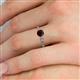 5 - Daisy Classic Round Red Garnet and Lab Grown Diamond Floral Engraved Engagement Ring 