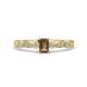 1 - Kiara Desire Emerald Cut Smoky Quartz and Round Lab Grown Diamond Engagement Ring 