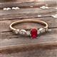 3 - Kiara Desire Emerald Cut Ruby and Round Lab Grown Diamond Engagement Ring 