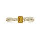 1 - Avril Desire Emerald Cut Citrine and Round Lab Grown Diamond Twist Braided Shank Engagement Ring 