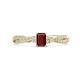 1 - Avril Desire Emerald Cut Red Garnet and Round Lab Grown Diamond Twist Braided Shank Engagement Ring 