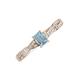 3 - Avril Desire Emerald Cut Aquamarine and Round Diamond Twist Braided Shank Engagement Ring 