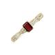 3 - Avril Desire Emerald Cut Red Garnet and Round Diamond Twist Braided Shank Engagement Ring 