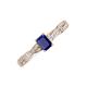 3 - Avril Desire Emerald Cut Blue Sapphire and Round Diamond Twist Braided Shank Engagement Ring 