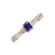 3 - Avril Desire Emerald Cut Iolite and Round Diamond Twist Braided Shank Engagement Ring 