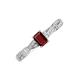 3 - Avril Desire Emerald Cut Red Garnet and Round Diamond Twist Braided Shank Engagement Ring 