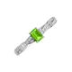 3 - Avril Desire Emerald Cut Peridot and Round Diamond Twist Braided Shank Engagement Ring 