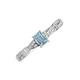 3 - Avril Desire Emerald Cut Aquamarine and Round Diamond Twist Braided Shank Engagement Ring 