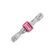 3 - Avril Desire Emerald Cut Pink Tourmaline and Round Diamond Twist Braided Shank Engagement Ring 