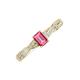 3 - Avril Desire Emerald Cut Pink Tourmaline and Round Diamond Twist Braided Shank Engagement Ring 