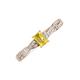 3 - Avril Desire Emerald Cut Yellow Sapphire and Round Diamond Twist Braided Shank Engagement Ring 