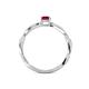 4 - Avril Desire Emerald Cut Ruby and Round Diamond Twist Braided Shank Engagement Ring 