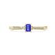 1 - Greta Desire Emerald Cut Tanzanite and Round Lab Grown Diamond Engagement Ring 