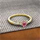 2 - Greta Desire Emerald Cut Pink Tourmaline and Round Lab Grown Diamond Engagement Ring 